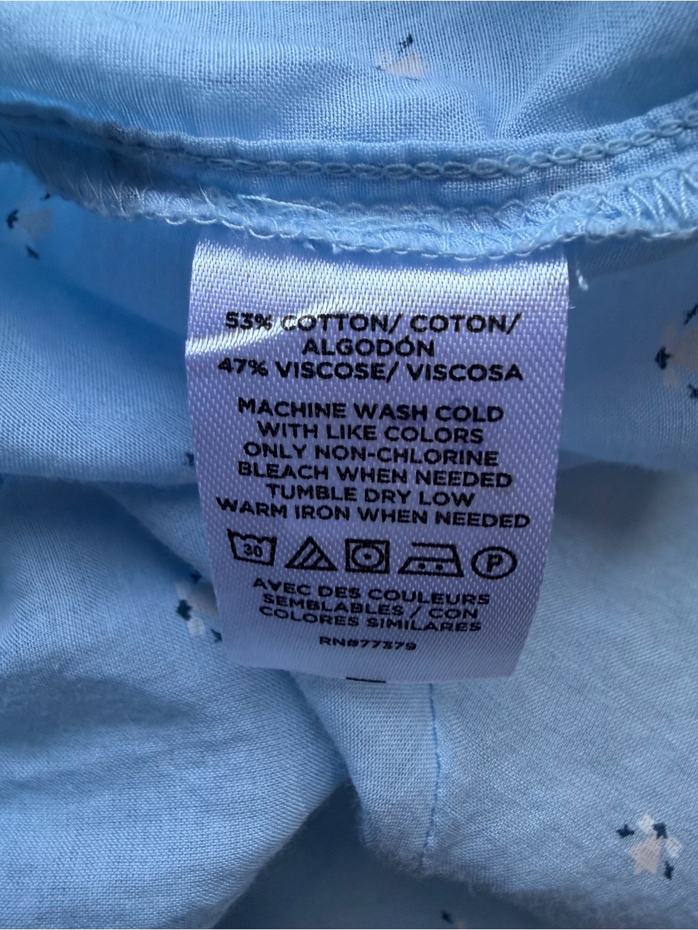 Ann Taylor Sky Blue Embroidered Button-Front Peasant Top - Picture 6 of 6